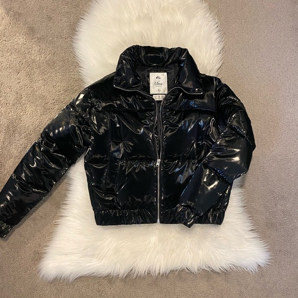 Abercrombie & Fitch Cropped Shine Puffer Jacket - Picture 1 of 3